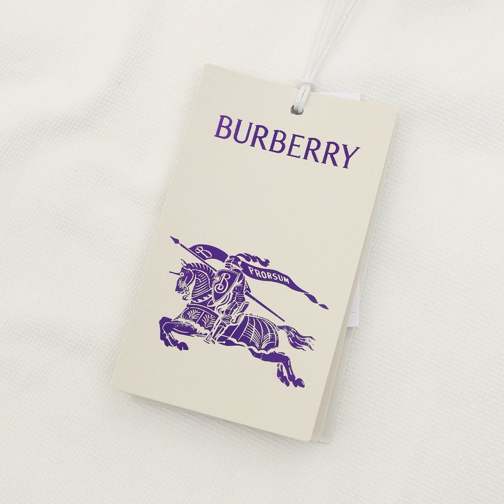 Burberry White Check-Trim Long-Sleeve Polo Shirt