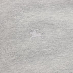 Burberry Heather Grey Check-Trim Long-Sleeve Polo Shirt