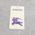Burberry Heather Grey Check-Trim Long-Sleeve Polo Shirt