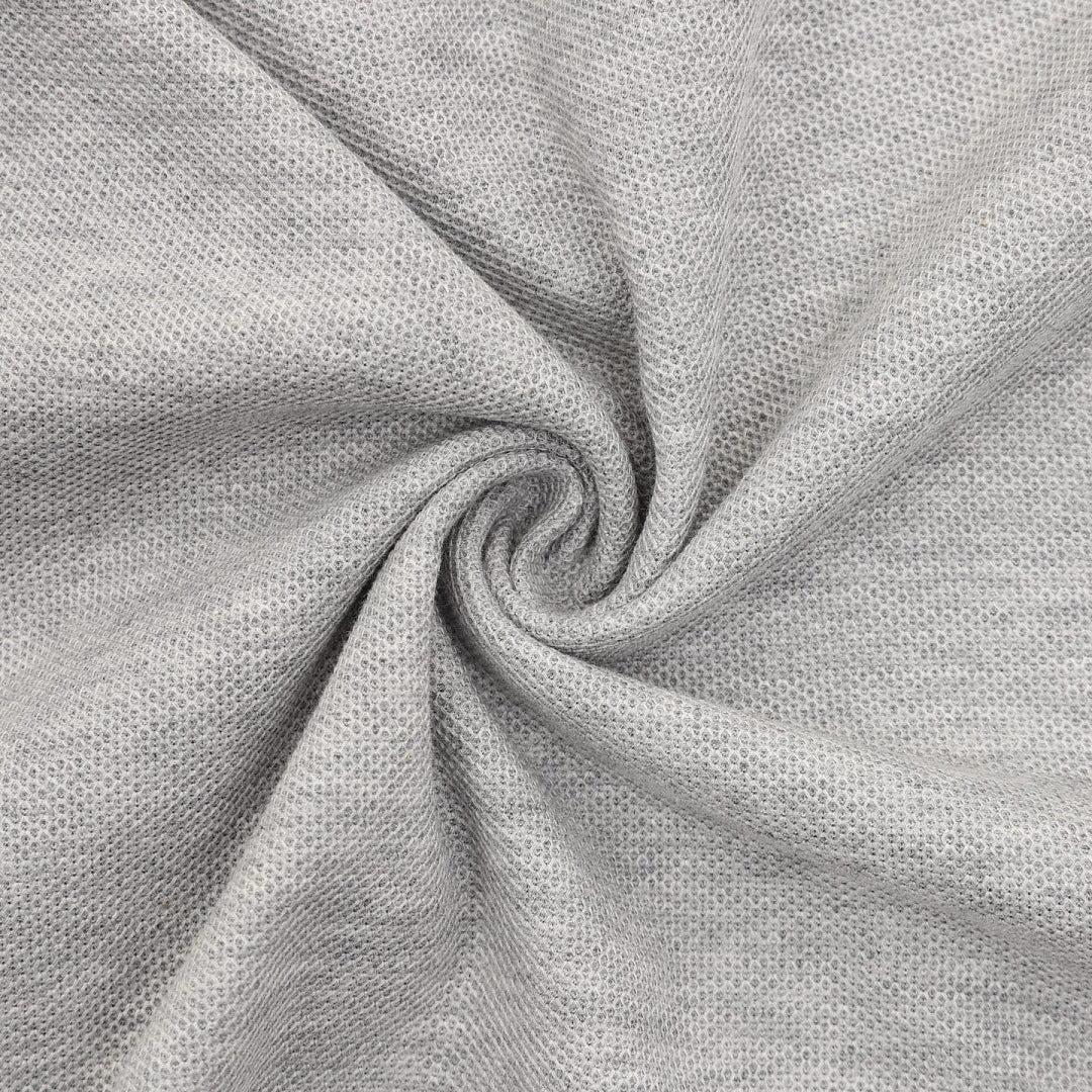 Burberry Heather Grey Check-Trim Long-Sleeve Polo Shirt