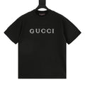 Gucci Double-Image Letter Embroidery Short-Sleeve Top