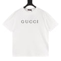 Gucci Double-Image Letter Embroidery Short-Sleeve Top