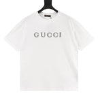 Gucci Double-Image Letter Embroidery Short-Sleeve Top