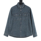 Dior Blue-Grey Oblique Button-Front Shirt