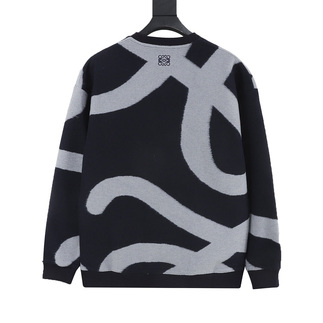 LOEWE Black and Grey Anagram Crewneck Sweater