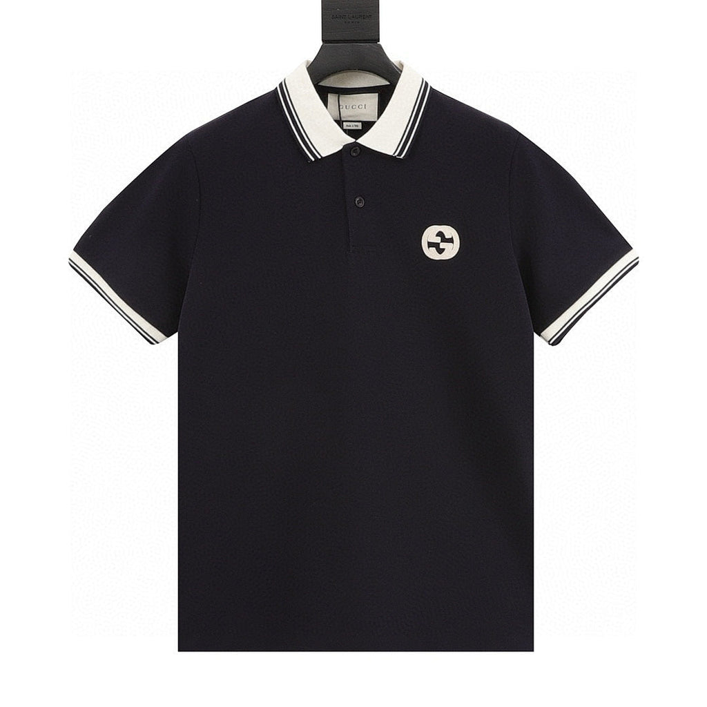 Gucci Short-Sleeve Polo with Embroidered Double G Emblem on the Chest