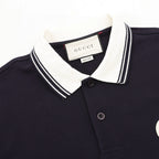Gucci Short-Sleeve Polo with Embroidered Double G Emblem on the Chest