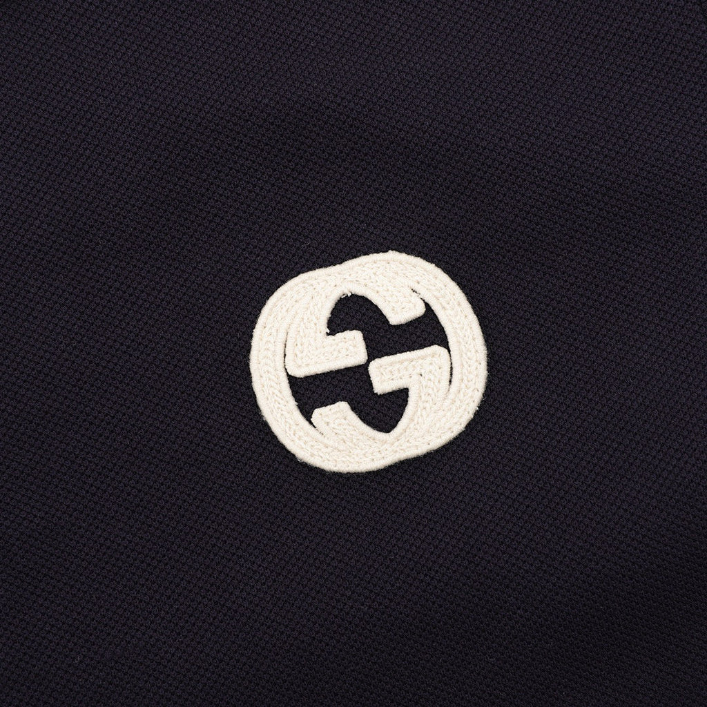 Gucci Short-Sleeve Polo with Embroidered Double G Emblem on the Chest