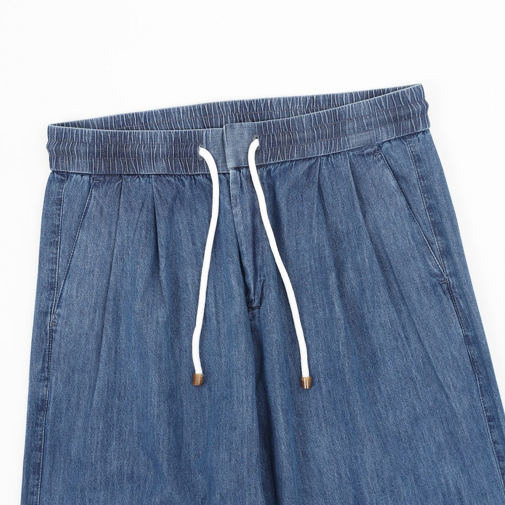 Brunello Cucinelli Drawstring Herringbone Linen Trousers