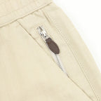 Brunello Cucinelli Drawstring Herringbone Linen Trousers