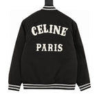 CELINE Letter-Print Padded Baseball Jacket