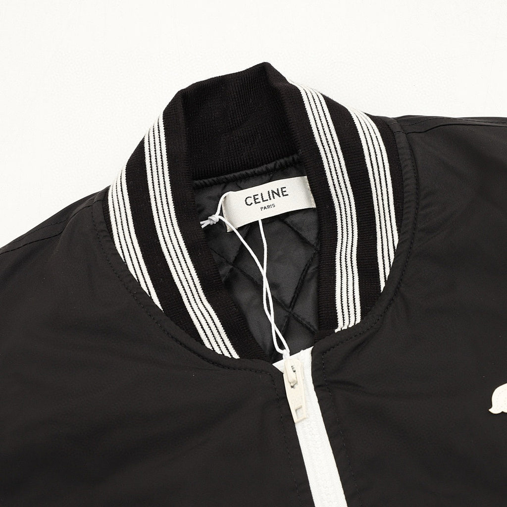 CELINE Letter-Print Padded Baseball Jacket