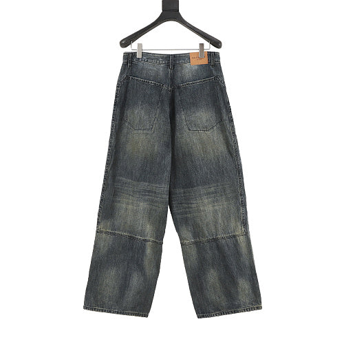 Balenciaga Distressed Loose-Fit Jeans with Leg Patch Detail
