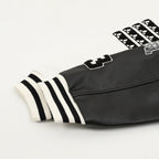 THOM BROWNE Four-Bar Multi-Embroidery Baseball Jacket