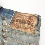 Acne Studios Chain Print Dyed Distressed Denim Trousers