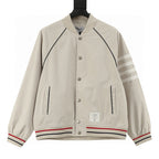 THOM BROWNE Four-Bar Baseball Jacket