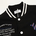 THOM BROWNE Four-Bar Multi-Embroidery Baseball Jacket
