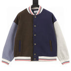 THOM BROWNE Two-Tone Colorblock Baseball Jacket