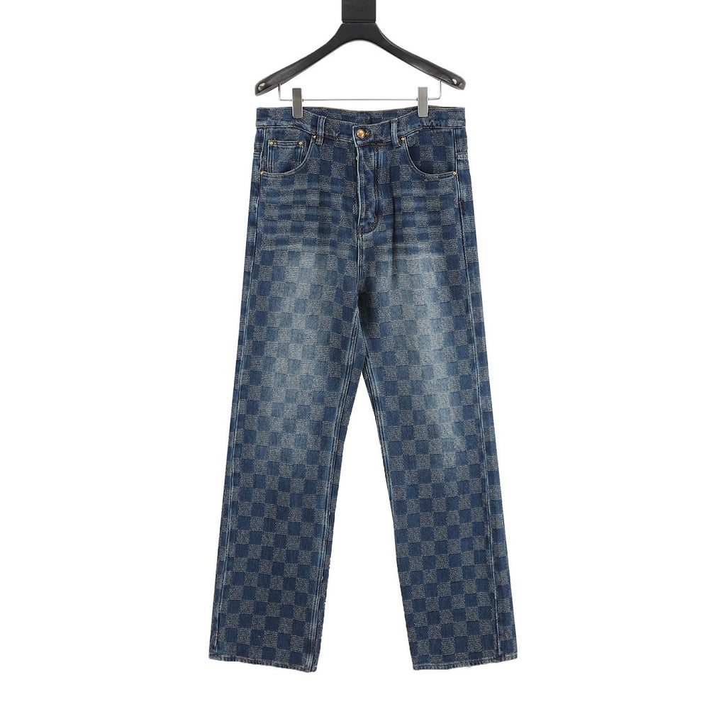 Louis Vuitton Damier-Pattern Denim Skate Trousers