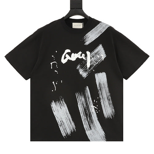 Gucci Ink-Brush Stroke Graffiti Lettering Short-Sleeve T-Shirt