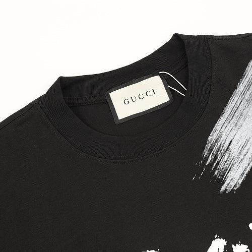 Gucci Ink-Brush Stroke Graffiti Lettering Short-Sleeve T-Shirt