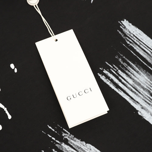 Gucci Ink-Brush Stroke Graffiti Lettering Short-Sleeve T-Shirt