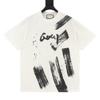 Gucci Ink-Brush Stroke Graffiti Lettering Short-Sleeve T-Shirt