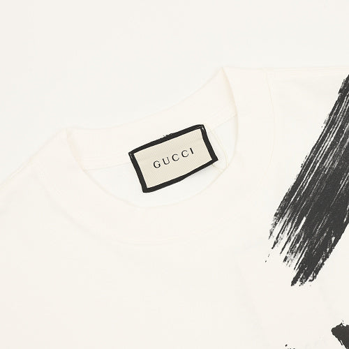 Gucci Ink-Brush Stroke Graffiti Lettering Short-Sleeve T-Shirt