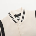 SAINT LAURENT PARIS Classic Leather-Trim Baseball Collar Jacket