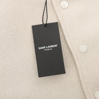 SAINT LAURENT PARIS Classic Leather-Trim Baseball Collar Jacket