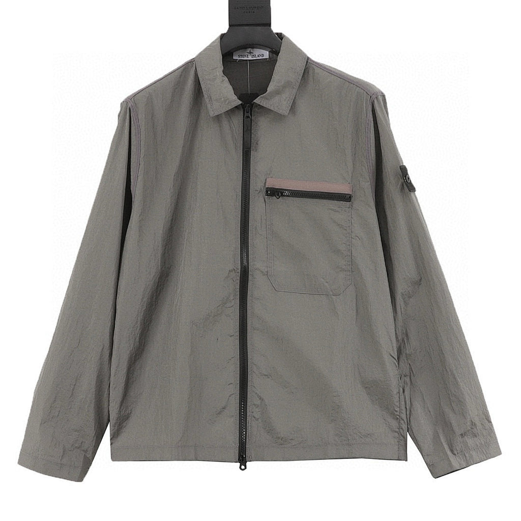 Stone Island Nylon Meta Long-Sleeve Zip Chest-Strap Jacket