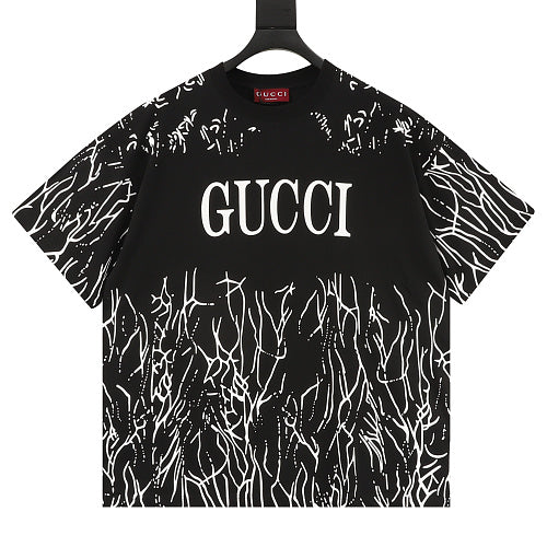 GUCCI 2026 New Arrival: All-Over Digital Print Twig Motif T-Shirt