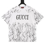 GUCCI 2026 New Arrival: All-Over Digital Print Twig Motif T-Shirt