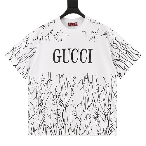 GUCCI 2026 New Arrival: All-Over Digital Print Twig Motif T-Shirt