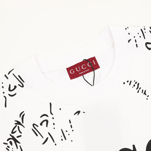 GUCCI 2026 New Arrival: All-Over Digital Print Twig Motif T-Shirt