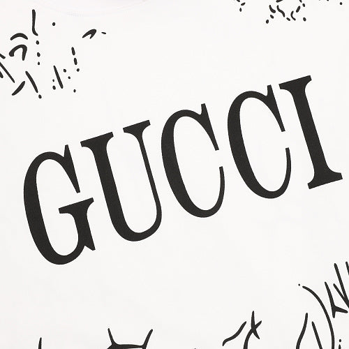 GUCCI 2026 New Arrival: All-Over Digital Print Twig Motif T-Shirt