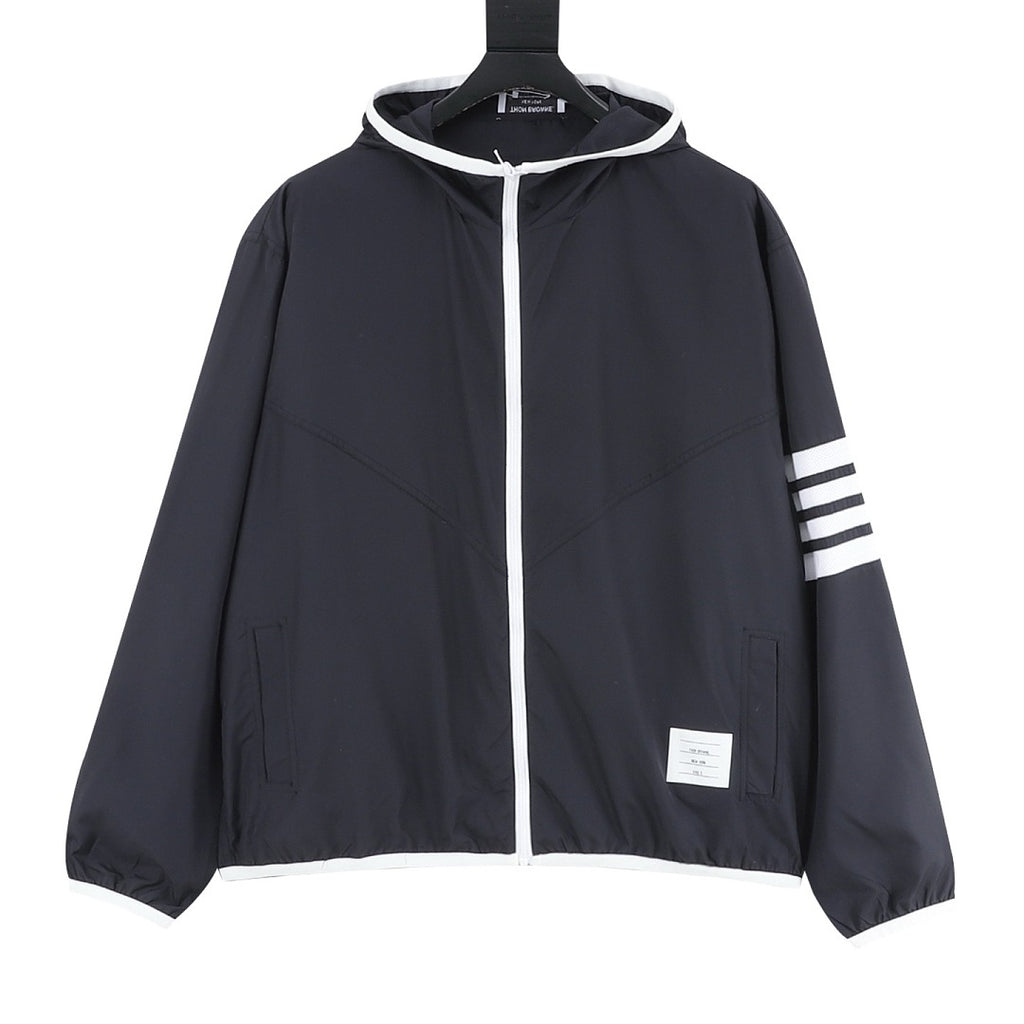 Thom Browne Two-Tone Four-Bar Stripe Sun Protection Jacket