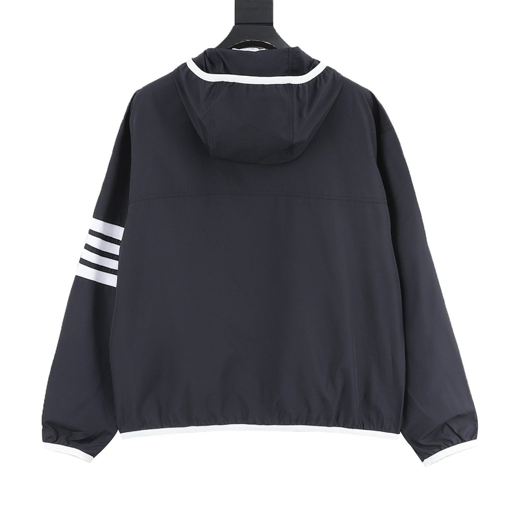 Thom Browne Two-Tone Four-Bar Stripe Sun Protection Jacket