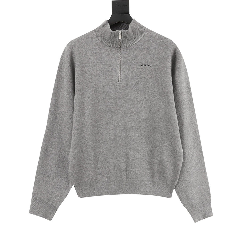 Miu Miu Half-Zip Knit Sweater