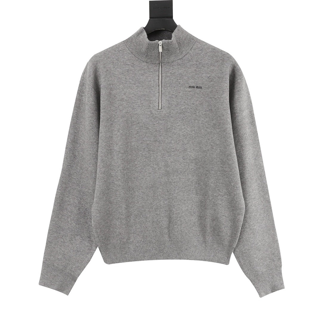 Miu Miu Half-Zip Knit Sweater