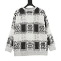 Black and white Givenchy 4G motif crew-neck sweater with ribbed trims