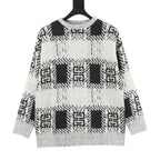 Black and white Givenchy 4G motif crew-neck sweater with ribbed trims