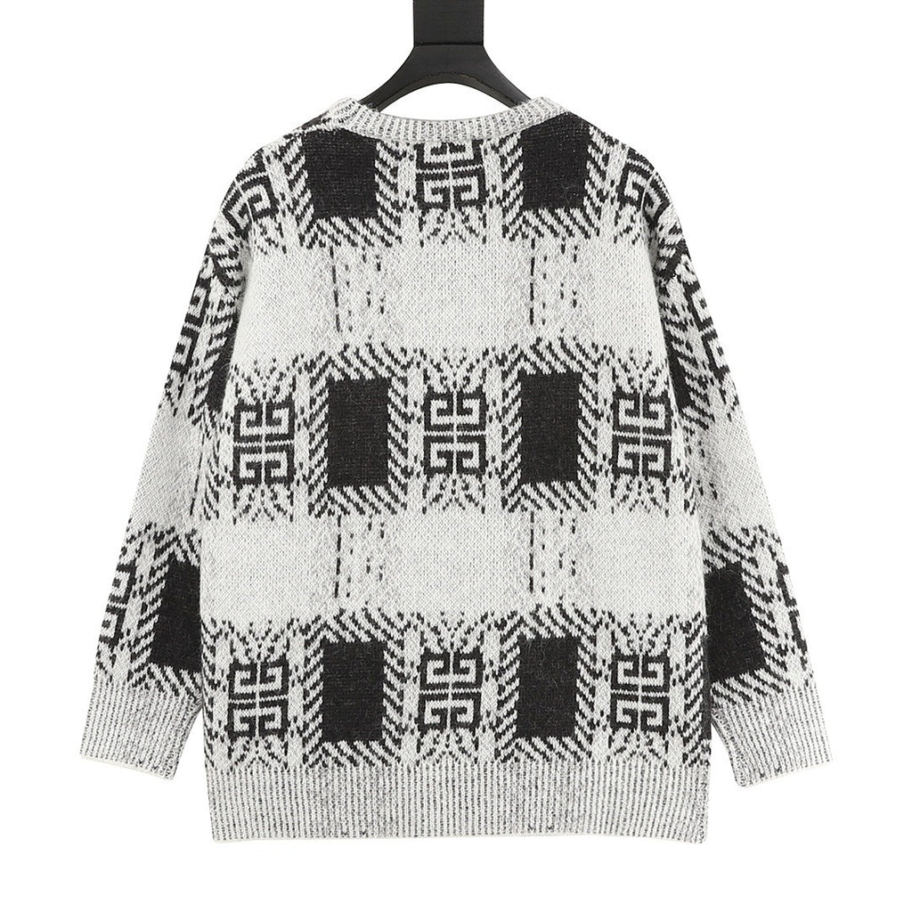 Givenchy Black and White 4G Motif Sweater