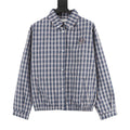 Miu Miu Plaid Check Shirt Jacket Navy Blue