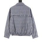 Miu Miu Plaid Check Shirt Jacket Navy Blue