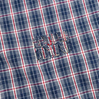 Miu Miu Plaid Check Shirt Jacket Navy Blue