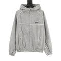 Miu Miu Micro Check Hooded Windbreaker Grey