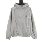 Miu Miu Micro Check Hooded Windbreaker Grey