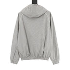Miu Miu Micro Check Hooded Windbreaker Grey