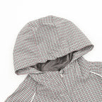Miu Miu Micro Check Hooded Windbreaker Grey